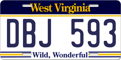 WV license plate DBJ593