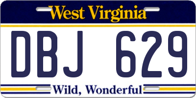 WV license plate DBJ629