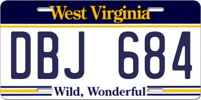 WV license plate DBJ684