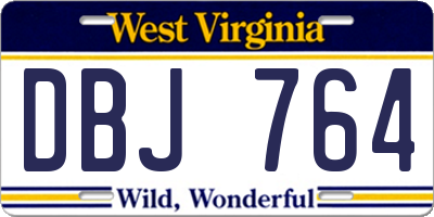 WV license plate DBJ764