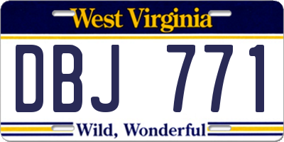 WV license plate DBJ771