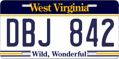 WV license plate DBJ842