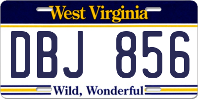 WV license plate DBJ856