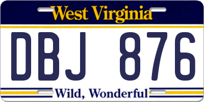 WV license plate DBJ876