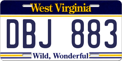 WV license plate DBJ883