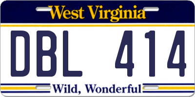 WV license plate DBL414