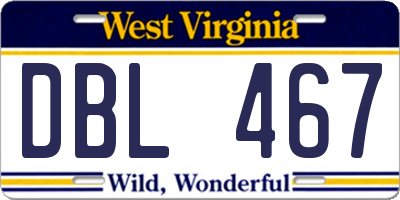 WV license plate DBL467