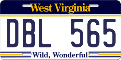 WV license plate DBL565