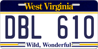 WV license plate DBL610