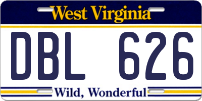 WV license plate DBL626