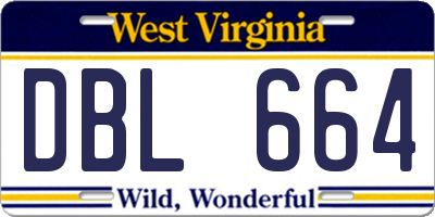 WV license plate DBL664