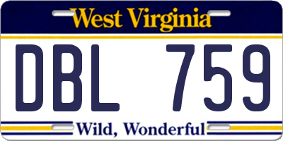WV license plate DBL759