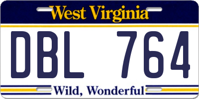 WV license plate DBL764