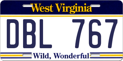 WV license plate DBL767