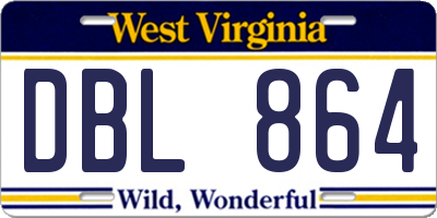 WV license plate DBL864