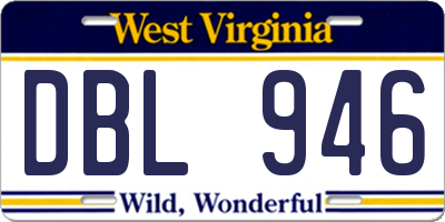 WV license plate DBL946