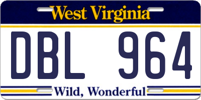WV license plate DBL964
