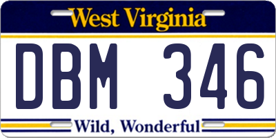 WV license plate DBM346