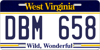 WV license plate DBM658