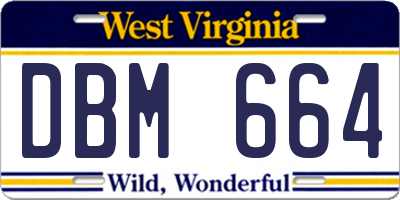 WV license plate DBM664