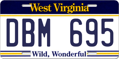 WV license plate DBM695