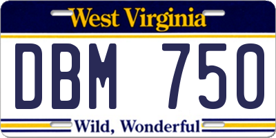 WV license plate DBM750