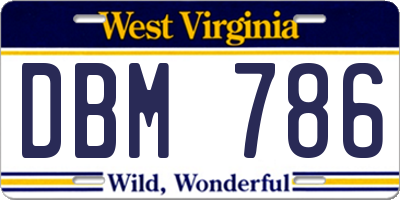 WV license plate DBM786