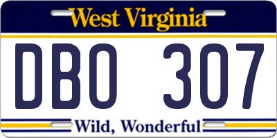 WV license plate DBO307