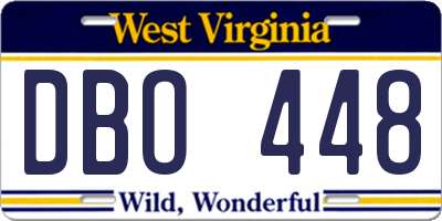 WV license plate DBO448