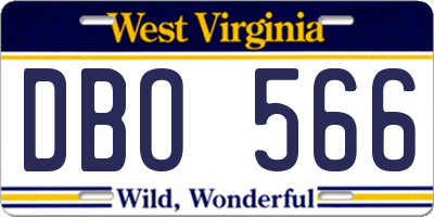 WV license plate DBO566