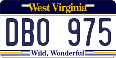 WV license plate DBO975