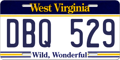WV license plate DBQ529