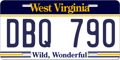 WV license plate DBQ790