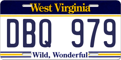 WV license plate DBQ979