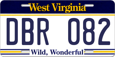 WV license plate DBR082