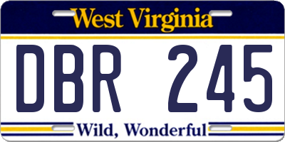 WV license plate DBR245