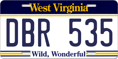 WV license plate DBR535