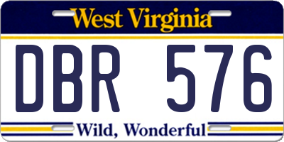 WV license plate DBR576