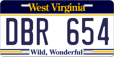 WV license plate DBR654