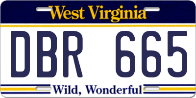 WV license plate DBR665