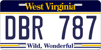 WV license plate DBR787