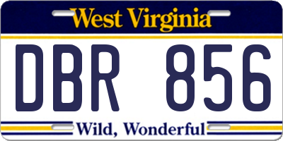 WV license plate DBR856