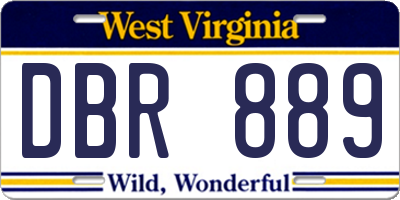 WV license plate DBR889
