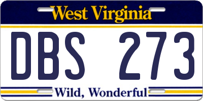 WV license plate DBS273