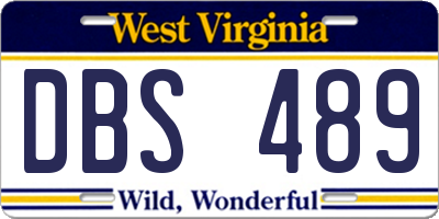 WV license plate DBS489
