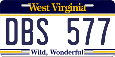 WV license plate DBS577