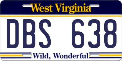 WV license plate DBS638