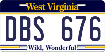WV license plate DBS676