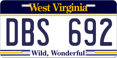 WV license plate DBS692