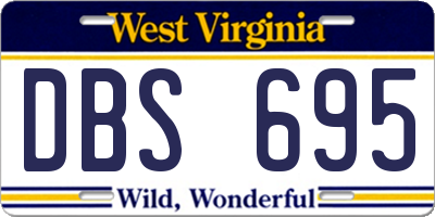 WV license plate DBS695